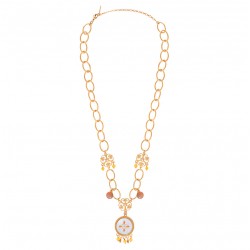 Collier chaîne CAPRAIA doré - Pendentifs baroques & Perles, nacre blanche - SATELLITE