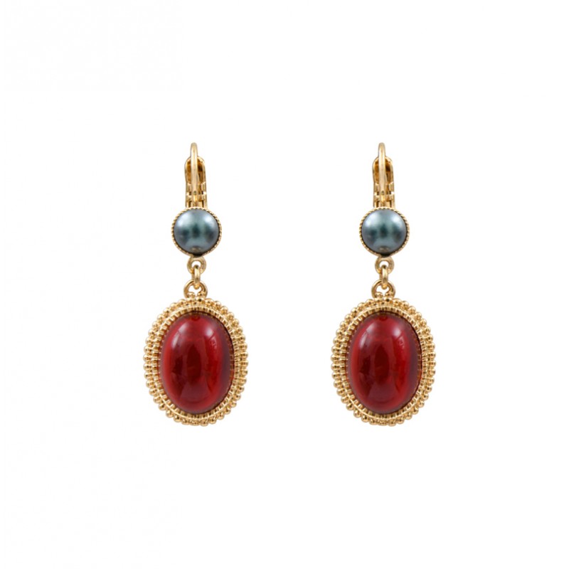 Boucle D'Oreille Dormeuse Vintage Satellite - Modèle Unique, Cristal Multicolore