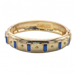Bracelet Jonc Amok KARMA Doré - Cristaux Swarovski bleu nuit ARGELOUSE