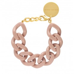 Bracelet FLAT CHAIN BABY ROSE Doré, Gros Maillons rosé - VANESSA BARONI