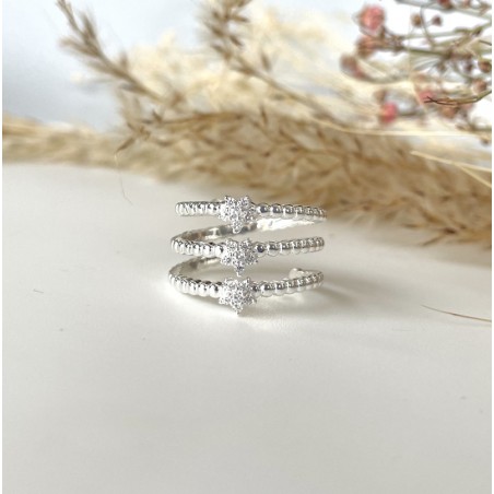 Bague MORGAN Argent Massif étoile Zircon - Style Tank, Modèle T53, Occasion
