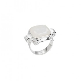 Bague large argent carrée RETRO - Anneau design & Pierre de Lune CANYON BIJOUX