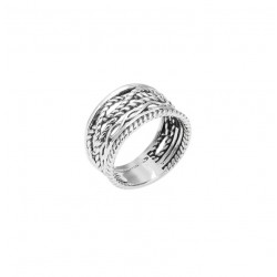 Bague large en Ethnique - Anneaux striés argent vieilli CANYON