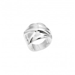 Bague large en Argent lisse - Gros Anneau ruban design CANYON
