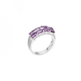 Bague argent ANTIQUE Pavage rectangle - 8 Améthystes navettes CANYON