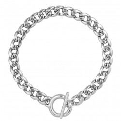 Collier court PURA Métal - Gros Maillons & Gros anneau, barrette T signé CICLON