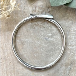 Bracelet jonc fermé CHLOE métal - Anneau croisé design CICLON