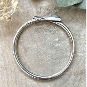 Bracelet jonc fermé CHLOE métal - Anneau croisé design CICLON