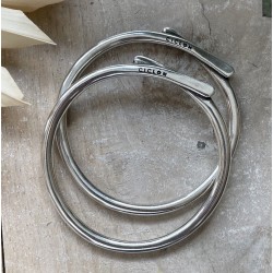 Bracelet jonc fermé CHLOE métal - Anneau croisé design TAILLE S