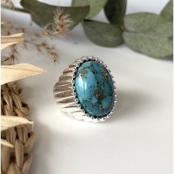 Bague CANYON originale argent et turquoise pierre naturelle