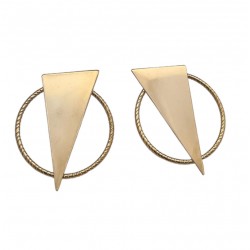 Boucles d'oreilles puces géométriques EMILE Or XL - Cercle & Triangle