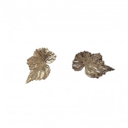 Boucles d'oreilles puces FEUILLE ASSYMETRIQUE Or FABIEN AJZENBERG