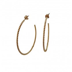 Boucles d'oreilles CREOLES Or - Anneaux ouverts torsadés, 4,5 cm FABIEN AZJENBERG