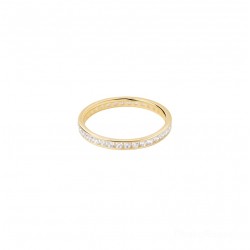 Bague Alliance plaqué or UNION - Anneau complet serti de zircons blancs TAILLE 52