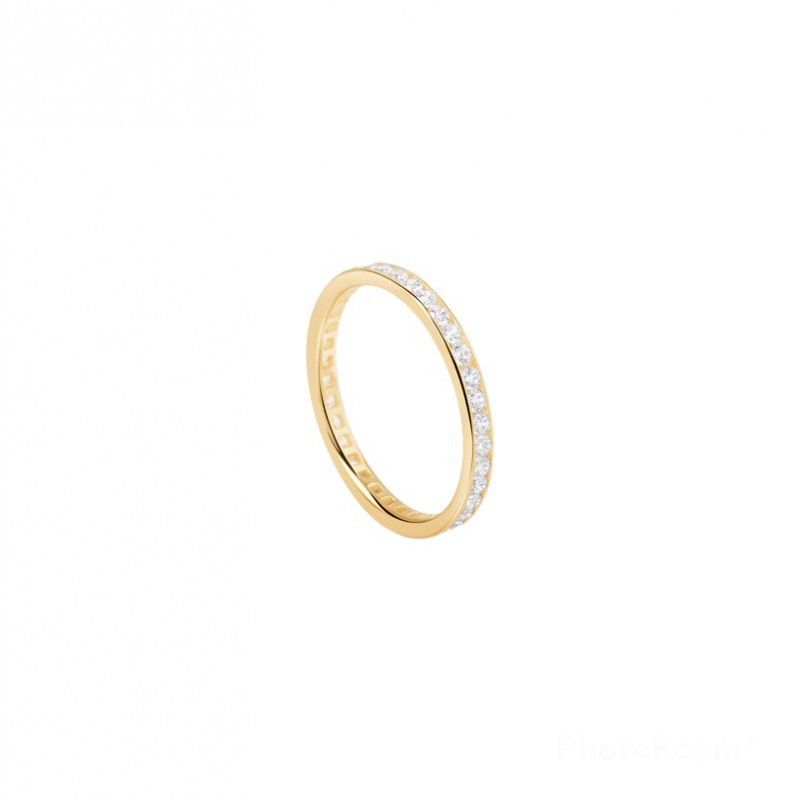 Bague Alliance plaqué or ALLIANCE - Anneau complet serti de zircons blancs - THEMA Bague Alliance plaqué or ALLIANCE - Anneau complet serti de zircons blancs - THEMA