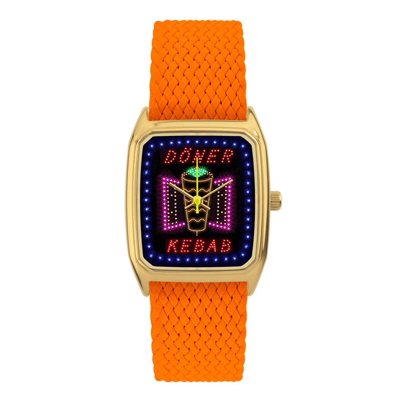 Montre SIGNATURE PARIS ISTANBUL cadran kebab & bracelet orange LAPS EDITIONS Montre SIGNATURE PARIS ISTANBUL cadran kebab & bracelet orange LAPS EDITIONS