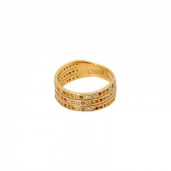 Bague large NIGHT MULTI Or & Cristaux multicolores - Une à Une