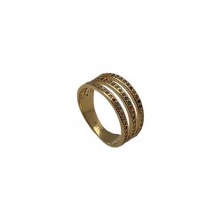 Bague large NIGHT MULTI Or & Cristaux multicolores TAILLE 50