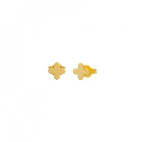 Boucles d'oreilles puces TATOO TREFLE Or - Une à Une