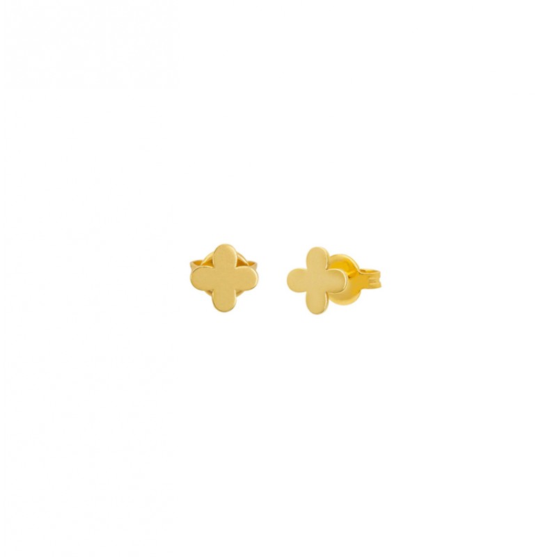 Boucles d'oreilles puces TATOO TREFLE Or - Une à Une