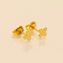 Boucles d'oreilles puces TATOO TREFLE Or