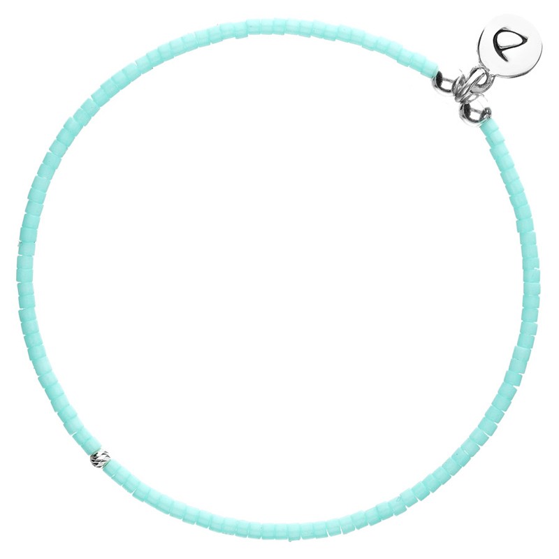 Bracelet de perle homme - Turquoise, vert et argent - Artisanal