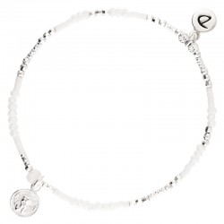 Bracelet fin élastiqué SIXTINE argent blanc - Opalines & Ange DORIANE