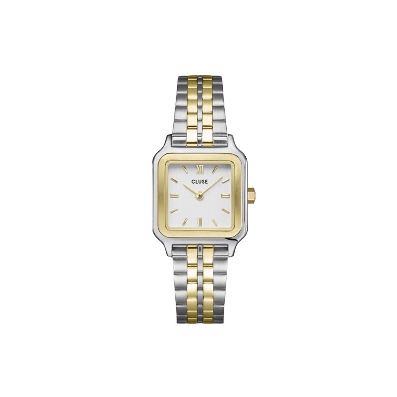 Montre Gracieuse petite, couleur or argent, cadran carré blanc & bracelet oyster CLUSE MONTRES Montre Gracieuse petite, couleur or argent, cadran carré blanc & bracelet oyster CLUSE MONTRES