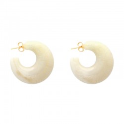 Grandes créoles MOON EARRING WHITE IVOIRE - VANESSA BARONI