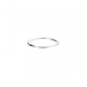 Bague fine anneau en argent -  Alliance sertie de 15 mini zircons blancs DORIANE