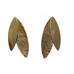 Boucles d'oreilles MARQUISE Or - Plumes sculptées designs FABIEN AJZENBERG