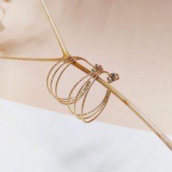 Boucles d'oreilles créoles MELANIE Or - Trois anneaux ciselés
