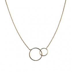 Collier court MATHILDE Or - Chaîne fine & Deux anneaux designs Fabien Ajzenberg