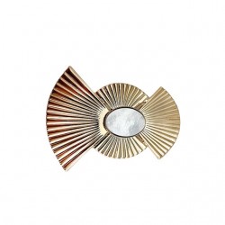 Broche femme pin's MOANA Or - Bouclier éventail & Nacre en cabochon Fabien Ajzenberg