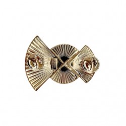 Broche femme pin's MOANA Or - Bouclier éventail & Nacre