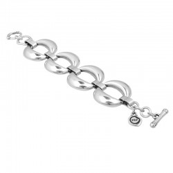 Bracelet gourmette IRIS métal - Gros maillons texturés lune - CICLON