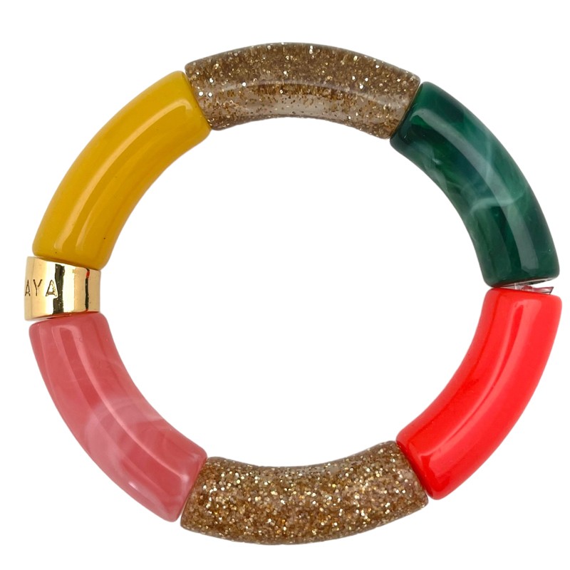 Bracelet jonc élastiqué ESPUMA BEIJA 1 - Nuances de jaune & de doré PARABAYA Bracelet jonc élastiqué ESPUMA BEIJA 1 - Nuances de jaune & de doré PARABAYA