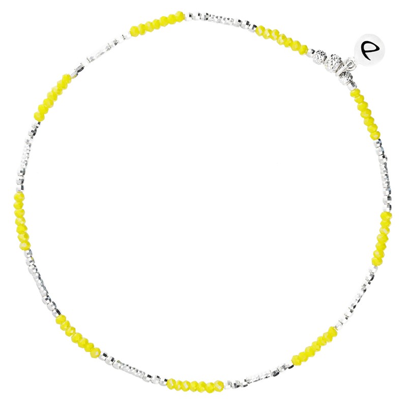 Chevillère élastique fine argent & Perles de verre JAUNE - DORIANE Bijoux Chevillère élastique fine argent & Perles de verre JAUNE - DORIANE Bijoux
