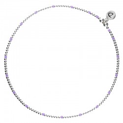 Chevillère élastique fine argent ANTALYA - Perles violet mate en Miyuki - DORIANE Bijoux