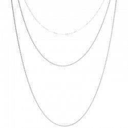 Collier court TRIPLE RANGS argent & Chaînes mini boules en cascade - DORIANE Bijoux