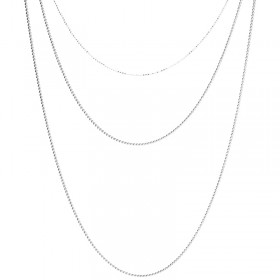 Collier court TRIPLE RANGS argent & Chaînes mini boules en cascade - DORIANE Bijoux