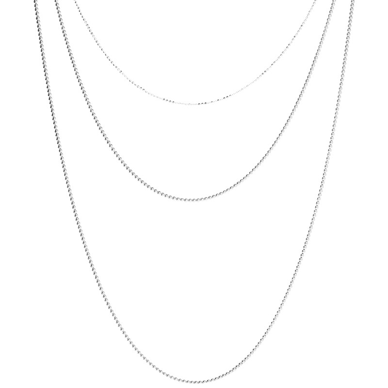 Collier court TRIPLE RANGS argent & Chaînes mini boules en cascade - DORIANE Bijoux