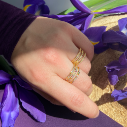 Bague large NIGHT MULTI Or & Cristaux multicolores TAILLE 50