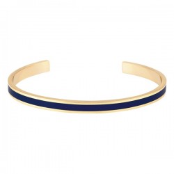 Bracelet jonc ouvert Bangle - Laiton doré & Email bleu nuit - BANGLE UP