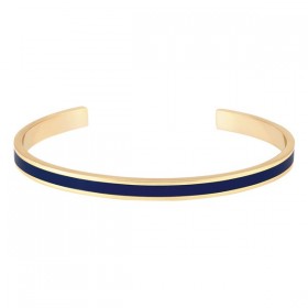 Bracelet jonc ouvert Bangle - Laiton doré & Email bleu nuit - BANGLE UP