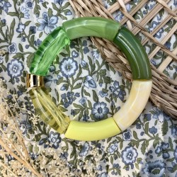 Bracelet jonc élastiqué LIMONADA 2 - Camaïeux de jaune & verts