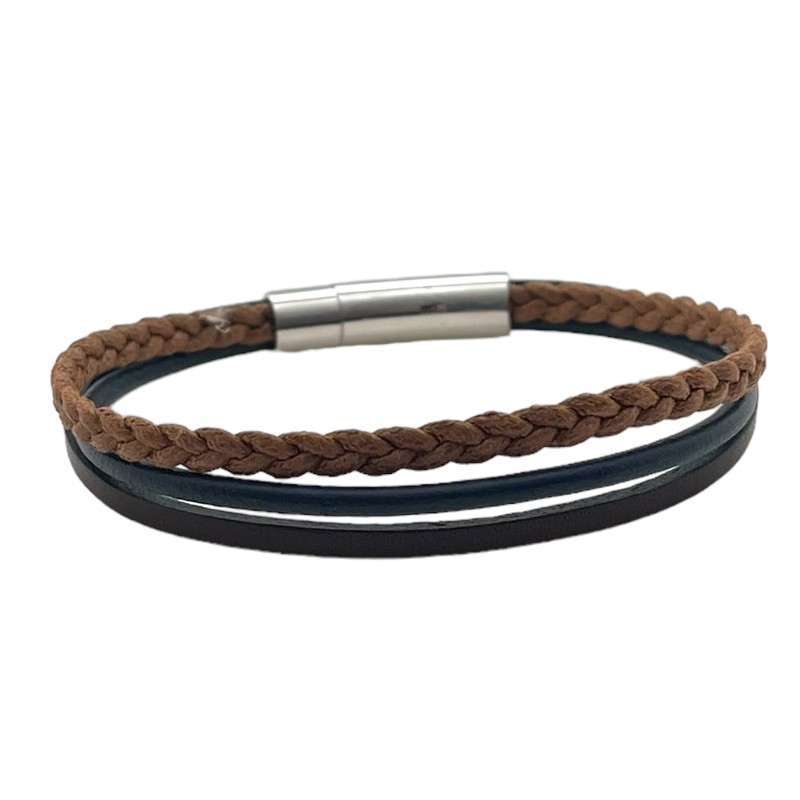 Bracelet cuir et crins de cheval