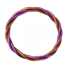 Bracelet Jonc BOUDDHISTE Chance - Texturé épais, double torsadé orange violet fuschia inédit Maison IZEL