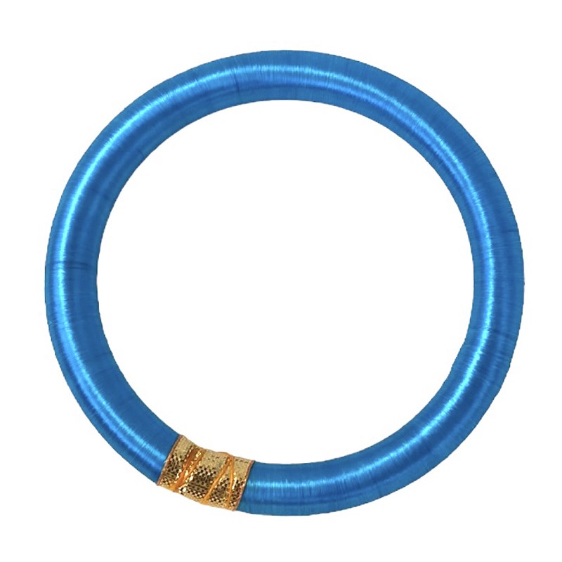 Bracelet Jonc BOUDDHISTE Chance - Fils de soie unis, tecturé épais, bleu turquoise inédit signé Maison IZEL Bracelet Jonc BOUDDHISTE Chance - Fils de soie unis, tecturé épais, bleu turquoise inédit signé Maison IZEL