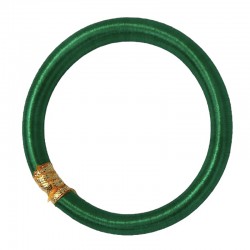Bracelet Jonc BOUDDHISTE Chance & Fortune Fils de soie unis, tecturé épais, vert inédit signé Maison IEZL